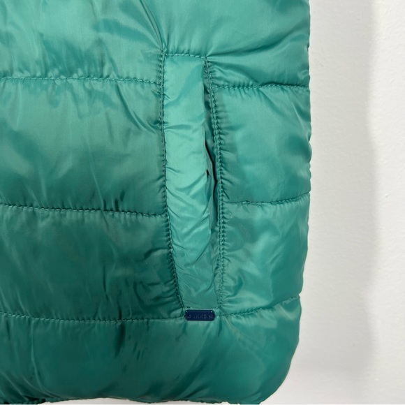 Ikks Boys Reversible Puffer Vest in Green and Blue with Stripes Size 10 - Picture 5 of 16